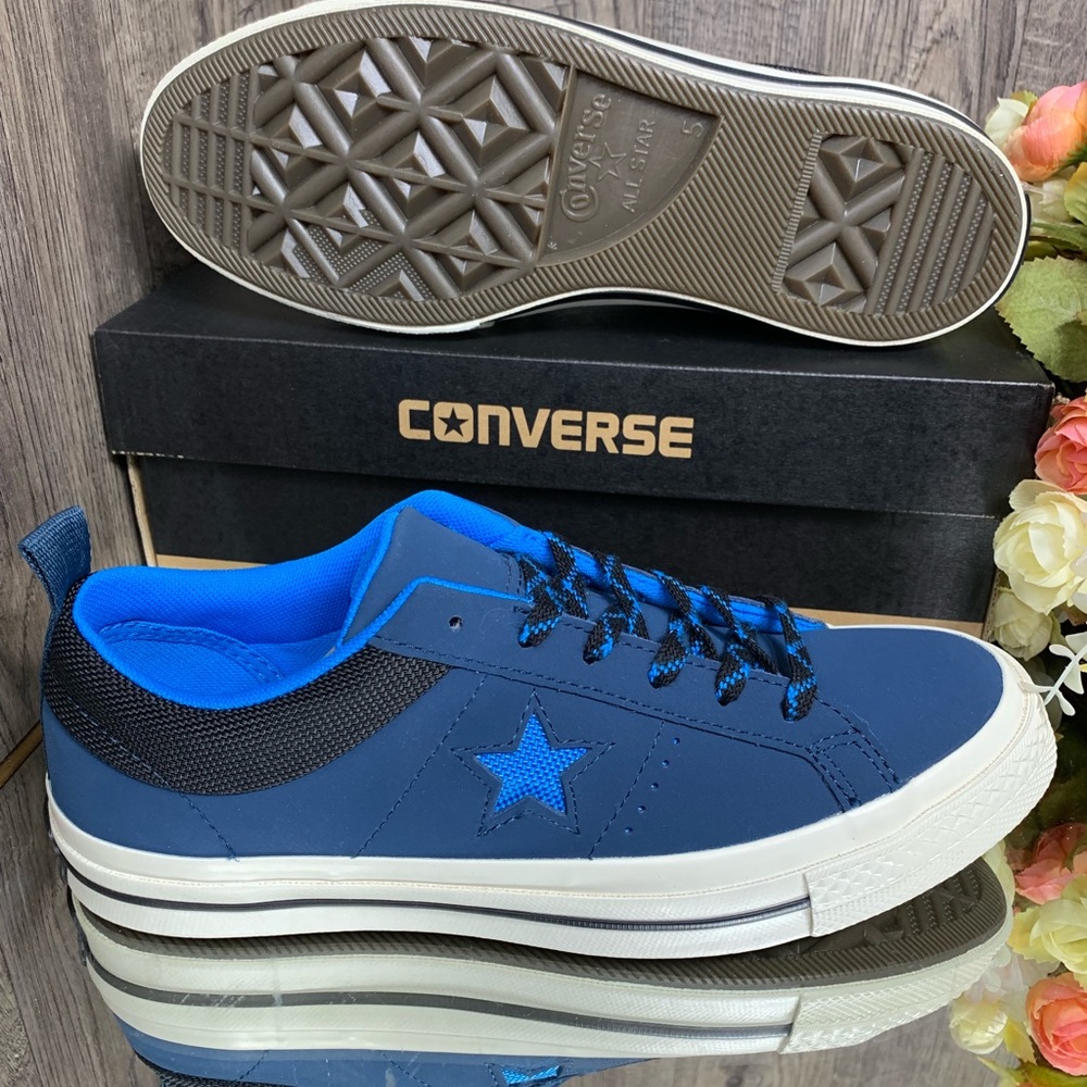 🛍 CONVERSE ONE STAR OX BLUE FIR/BLUE HERO/BLACK - Picture 7 of 8